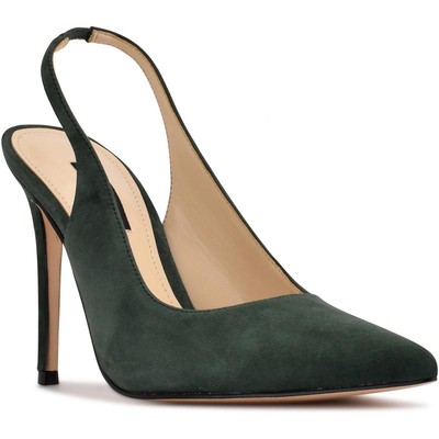 

Женские замшевые туфли Nine West с зелеными перьями, обувь 9,5, средний (B,M) BHFO 3055, Dark green, Feather