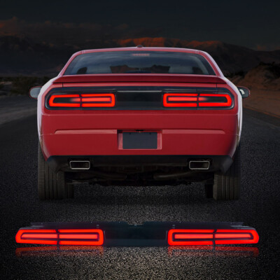 VLAND Smoked LED Tail Lights for 2008-2014 Dodge Challenger Rear Lamp Sequential