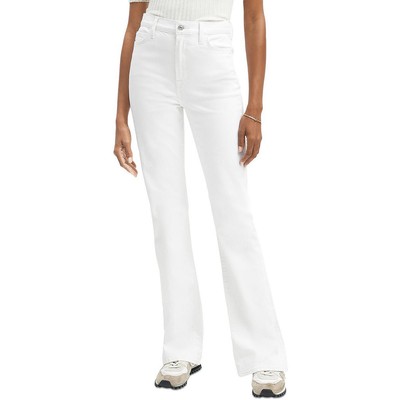 7 For All Mankind Женские льняные джинсы с высокой посадкой цвета слоновой кости из джинсовой ткани Bootcut 26 BHFO 1771