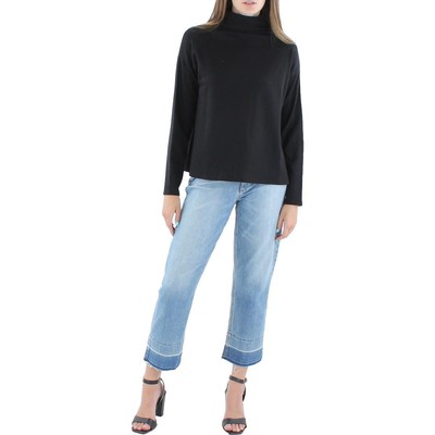 Eileen Fisher Womens Black Tencel Neck Pullover Neck Top Shirt XXS BHFO 2490