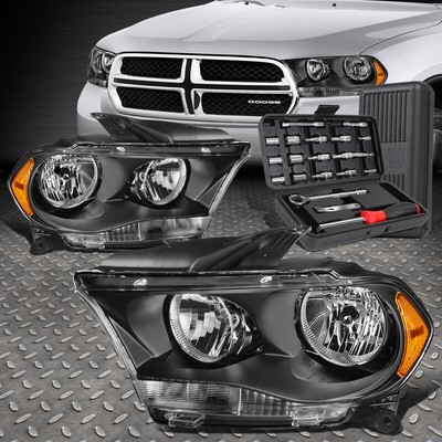 ДЛЯ 11-13 DODGE DURANGO ЧЕРНЫЙ КОРПУС ЯНТАРНАЯ УГЛОВАЯ ФАРА ГОЛОВНОГО ФОНАРЯ + НАБОР ИНСТРУМЕНТОВ