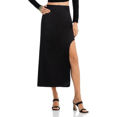 Женская черная приталенная юбка миди с разрезом по бокам от Malene Birger 38 BHFO 5331