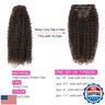 BHF 26 inch Kinky Curly Clip In Hair Extension, Double Weft Full Head Japanese Heat Resistance Fiber 140g Synthetic Hair Extensions For Women 7pieces (#MP4-27-30)