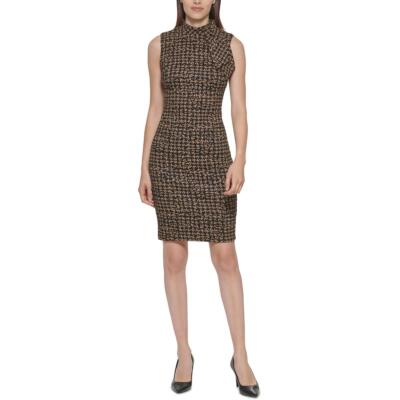 

Женское жаккардовое платье-футляр без рукавов Calvin Klein BHFO 6068, Black cocoa