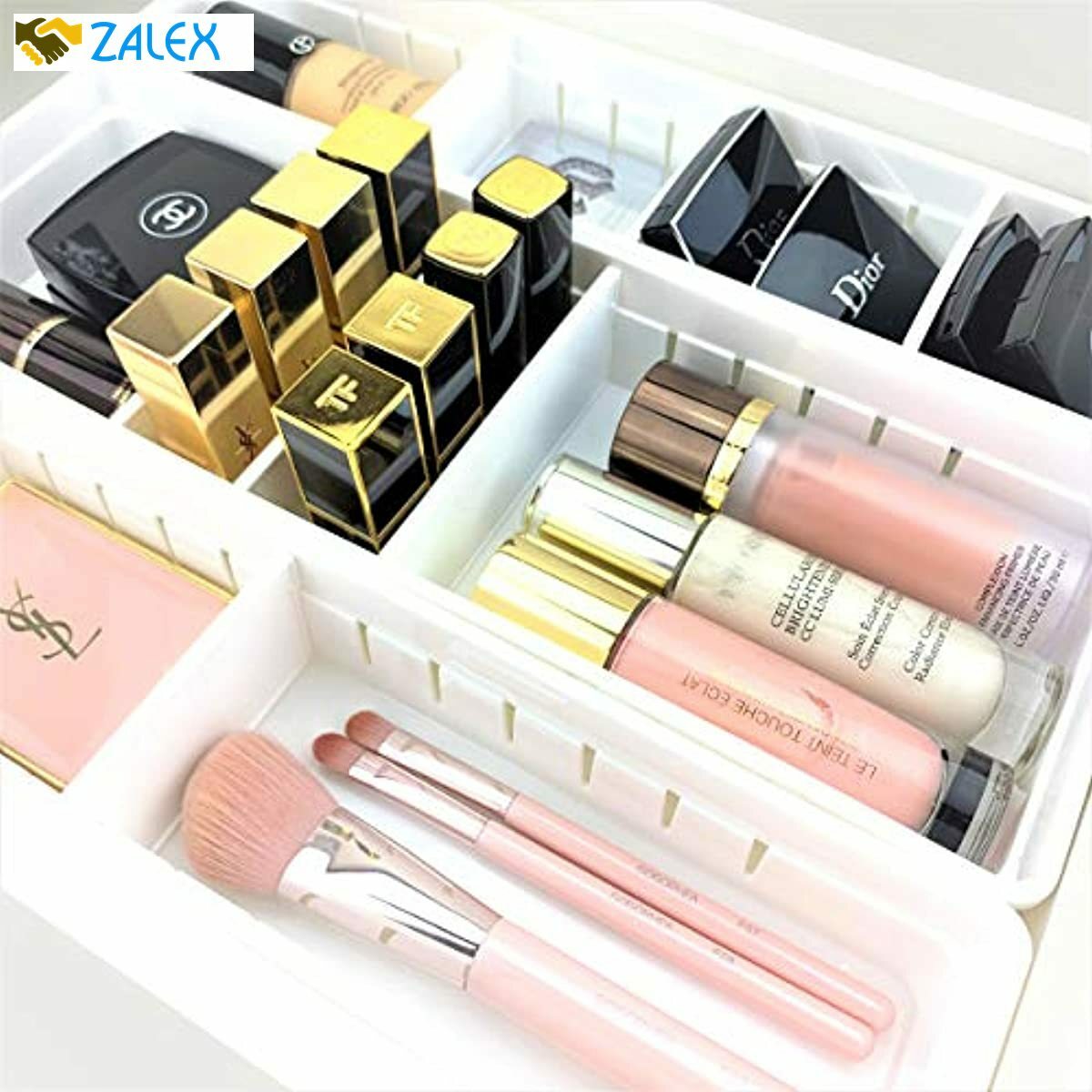 Wowganiser White Drawer Organizer For Makeup Bathroom Vanity Storage