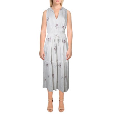 Великолепное женское миди-платье Livia White с цветочным рисунком без рукавов и V-образным вырезом M BHFO 9476