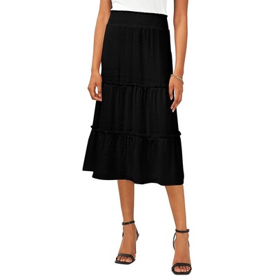 Женская черная юбка-трапеция А-силуэта с оборками от Vince Camuto, S BHFO 1492