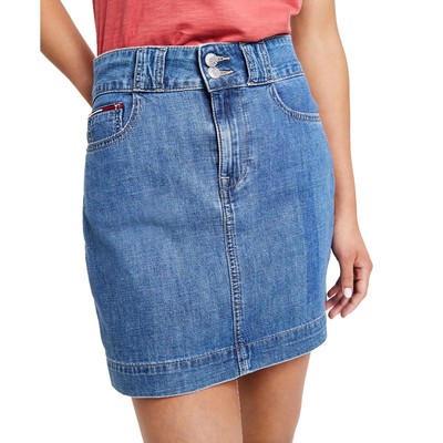 Женская синяя мини-юбка из джинсовой ткани Tommy Jeans с высокой посадкой 32 BHFO 6962