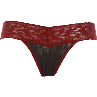 

Женское коричневое кружевное сексуальное нижнее белье Hanky Panky, трусики-стринги  BHFO 3057, Brown/red, 491KCU