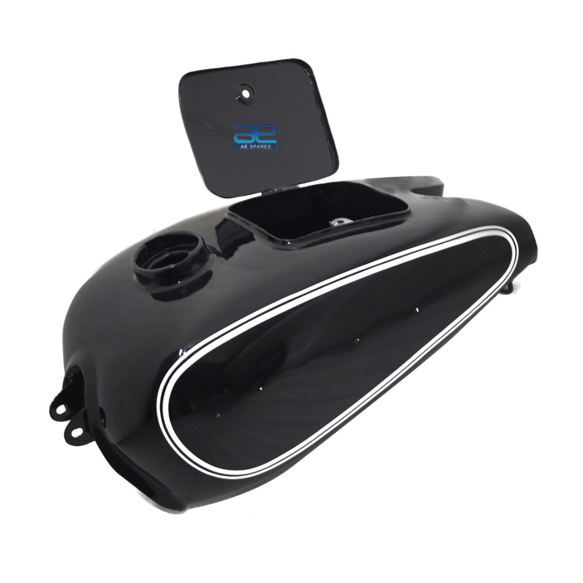 Petrol Fuel Gas Tank With Cap Black  & White Stripe For BMW R71  