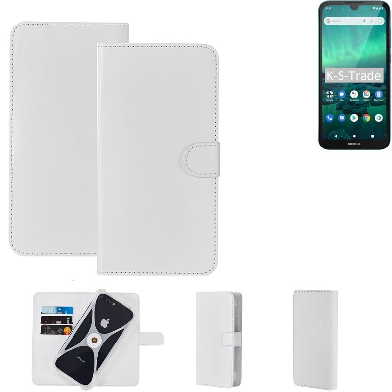 ÃTui Portefeuille Pour Nokia 1.3 Housse Pochette Blanc Parce-Chocs