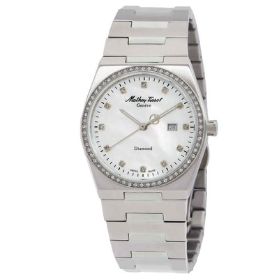Часы Mathey-Tissot Zeus Lady с бриллиантовым кварцевым белым циферблатом D118SAI