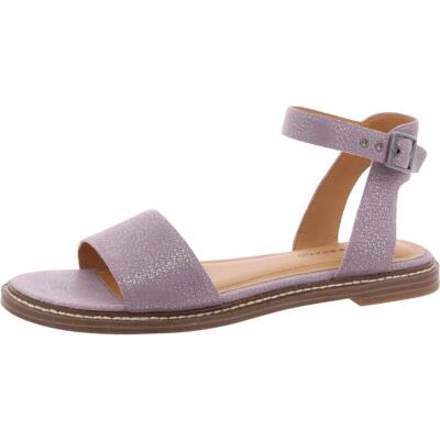 Lucky Brand Womens Kimaya Leather Ankle Strap Slide Sandals Shoes BHFO 5691