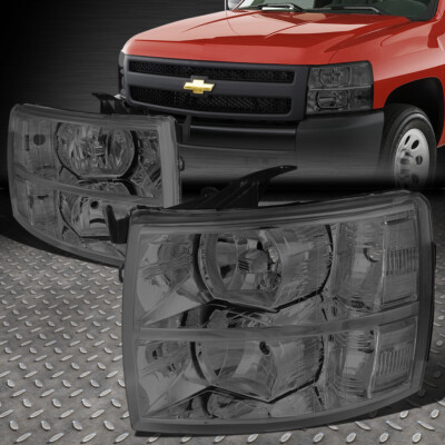 Для 07-14 Chevy Silverado 1500 2500HD 3500 Пара фар в сборе Дымчатая/прозрачная