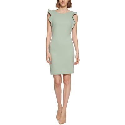 

Женское платье-футляр длиной выше колена с рюшами и рукавами Calvin Klein BHFO 5373