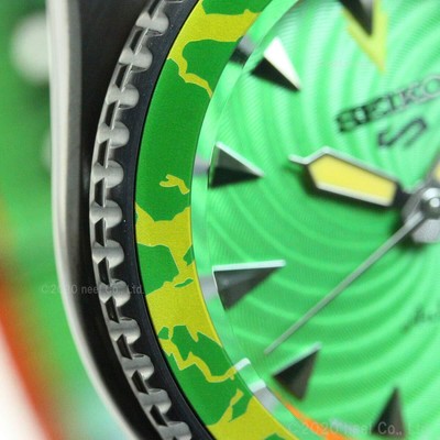 Pre-owned Seiko 5 Sports Sense Sbsa083 Green Dial Street Fighter V Blanka Mens Watch