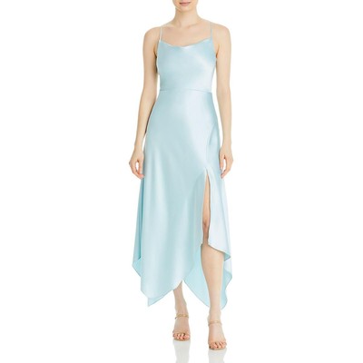 

Женское атласное вечернее платье миди цвета морской волны BHFO 6705, Aqua