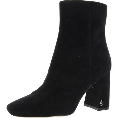 Женские ботильоны Sam Edelman Codie из черной замши с квадратным носком шириной 8 см (C, D, W) BHFO 0850