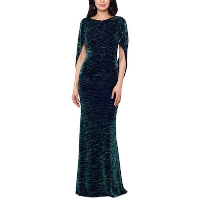 Женское зеленое вечернее платье Betsy & Adam с капюшоном и открытой спиной, 12 BHFO 2373