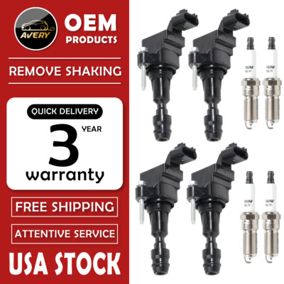   Ignition Coil + Spark Plug For Chevy Equinox Buick Regal Saturn GMC 2.4L UF491