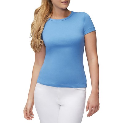 Three Dots Womens Blue Crewneck Short Sleeve Tee T-Shirt Top XL BHFO 9506