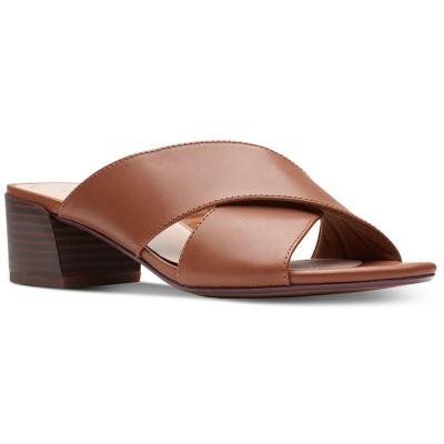 Женские кожаные туфли на каблуке Clarks Caroleigh Erin Tan 7 Medium (B,M) BHFO 3411