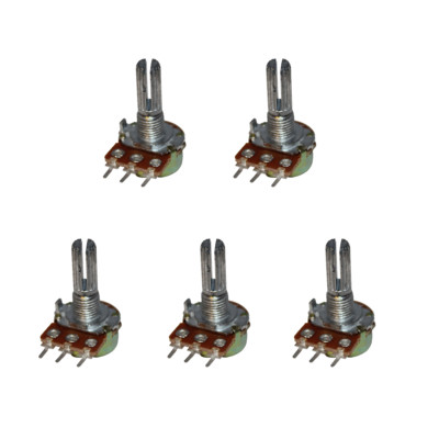 5Pcs B5K 5K Ohm Potentiometer knob Single Linear WH148  3Pin 20mm SHAFT