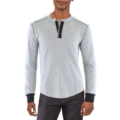 

Rag - Bone Мужская хлопковая футболка Gibson Classic Fit Henley Shirt BHFO 1438, Heathered grey