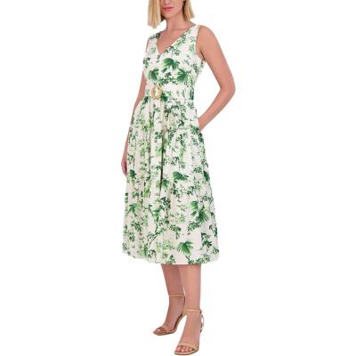 Женское летнее миди-платье без рукавов из хлопка Vince Camuto BHFO 9202