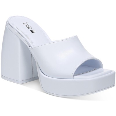 Bar III Womens Nessa P White Platform Sandals Shoes 9.5 Medium (B,M) BHFO 4524