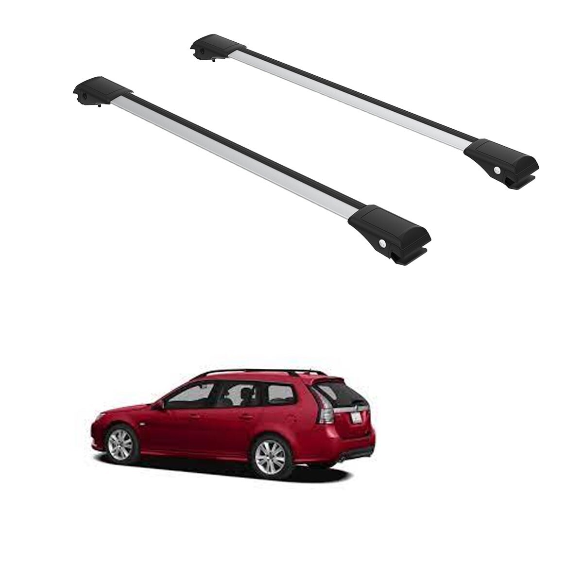 Cross Bars Gray Fits Saab 9-3x Estate/wagon 2009-2011