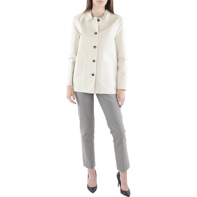 

Lafayette 148 New York Женская бежевая саржевая куртка Amaris Utility Coat  BHFO 3810, Oyster, Amaris