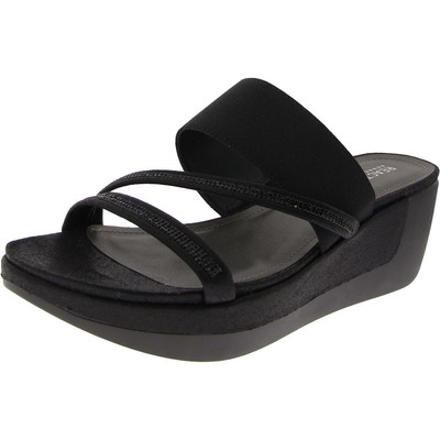 Kenneth Cole Reaction Womens PAULA Black Wedge Sandals 10 Medium (B,M) BHFO 8925