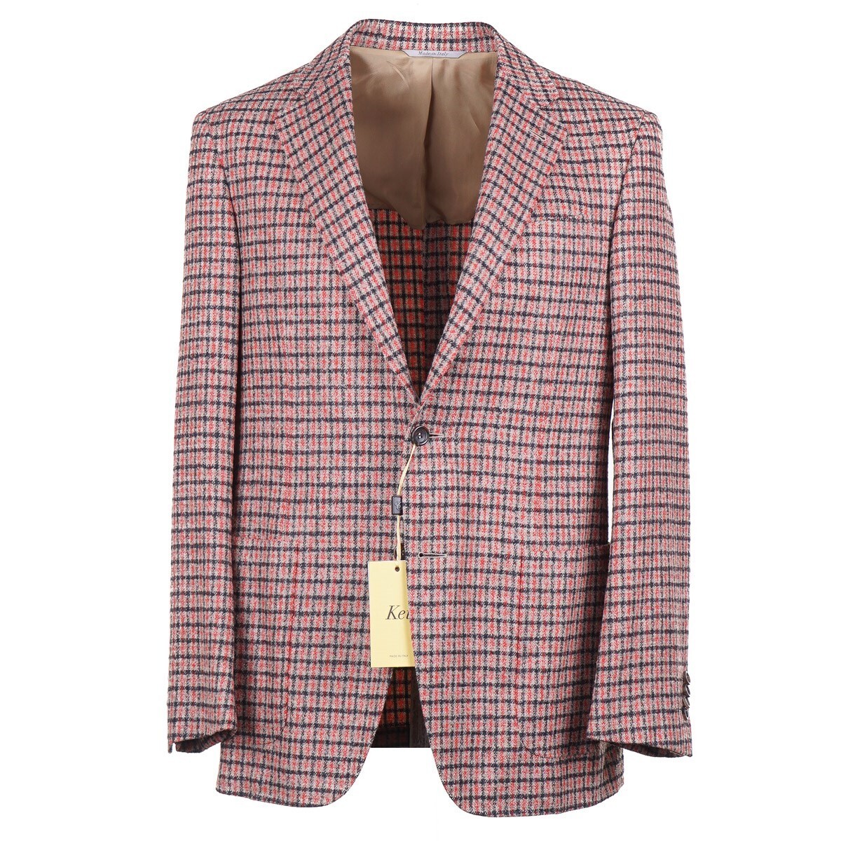 Pre-owned Canali 'kei' Slim-fit Soft Woven Flannel Wool Sport Coat 42r (eu 52) In Pink