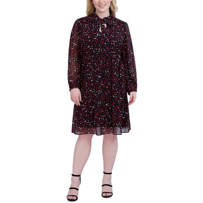 Фирменное женское черное платье-сорочка до колена с принтом Robbie Bee Plus 2X BHFO 1299