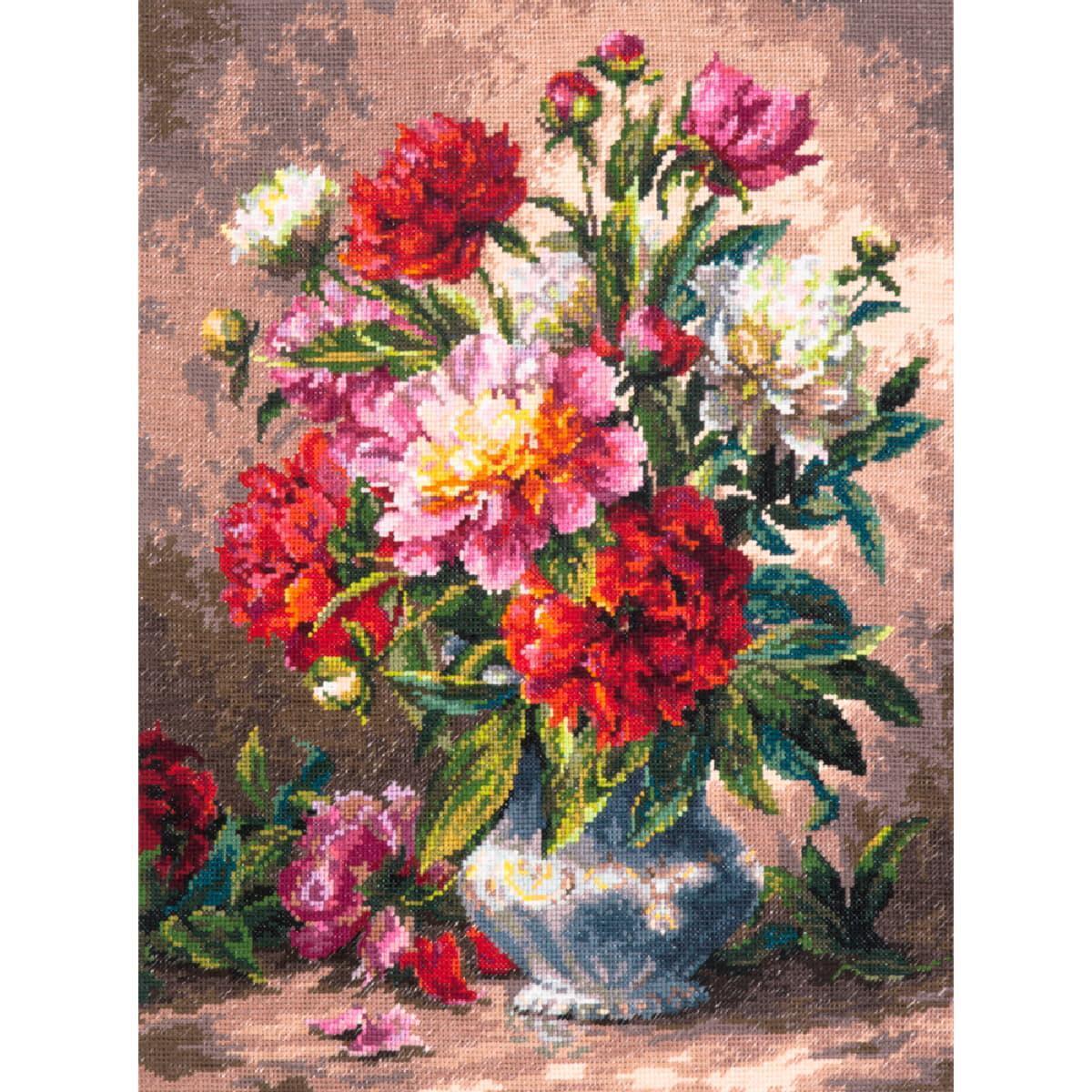 Magic Needle Zweigart Edition Counted cross stitch kit Peonies, 28 x 35cm