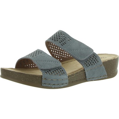 White Mountain Womens ferula Blue Strappy Sandals 9.5 Medium (B,M) BHFO 3558