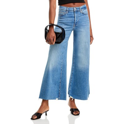 FRAME Womens Le Palazzo Blue High Rise Denim Cropped Wide Leg Jeans 28 BHFO 6200