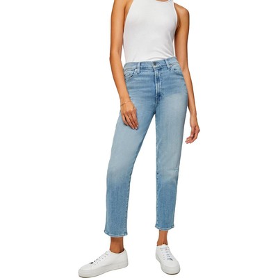 7 For All Mankind Женские синие джинсы прямого кроя из денима с высокой талией 25 BHFO 5096