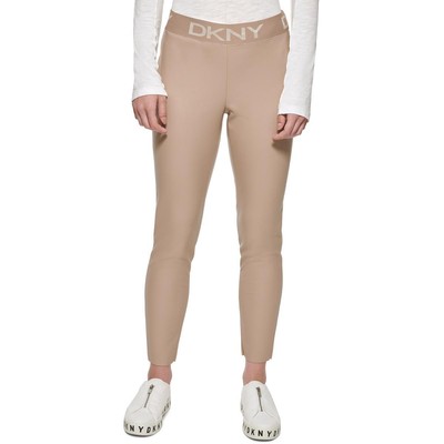

DKNY Женские белые брюки из искусственной кожи с застежкой-молнией по краю, леггинсы  BHFO 7879, Белый