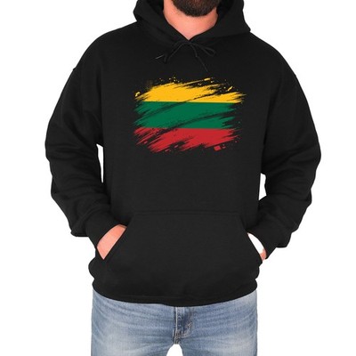 Lithuania Flag Grunge Design National Mens Hoodie Lithuanian Heritage