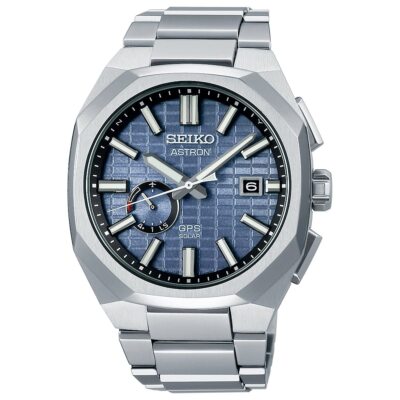 Pre-owned Seiko Astron Sbxd013 Nexter Titanium Gps Radio Solar Watch Blue Gray Dial 41.2mm