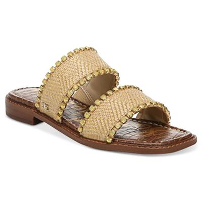 Женские босоножки-горки Sam Edelman с квадратным носком, украшенные хопи, BHFO 9134