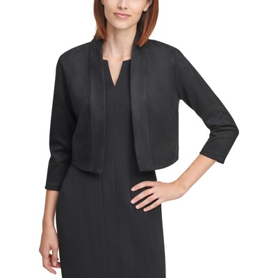 Женская черная однотонная куртка-болеро из искусственной замши Calvin Klein L BHFO 5794