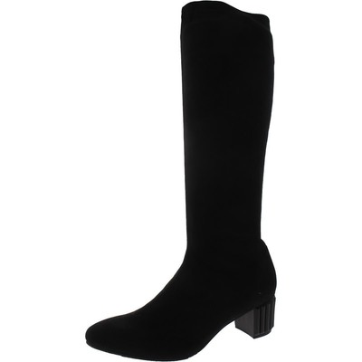 Женские сапоги до колена из искусственной замши черного цвета Nina Bam 8 Medium (B,M) BHFO 0707