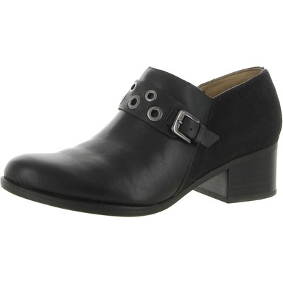 

Женские кожаные ботильоны Naturalizer Delta Black 6,5, средние (B,M) BHFO 1961, Черный