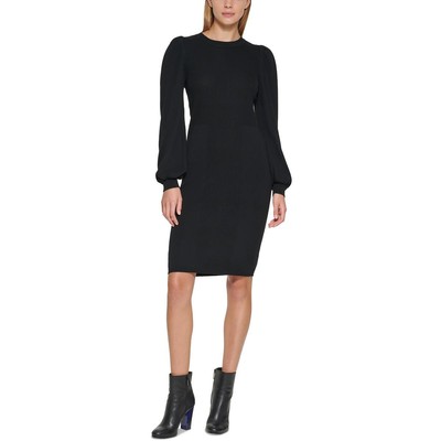 Женское черное трикотажное платье-свитшот миди с длинным рукавом Calvin Klein M BHFO 1110