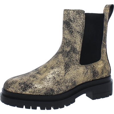 Lauren Ralph Lauren Womens Corinne  Gold Chelsea Boots 6 Medium (B,M) BHFO 5663