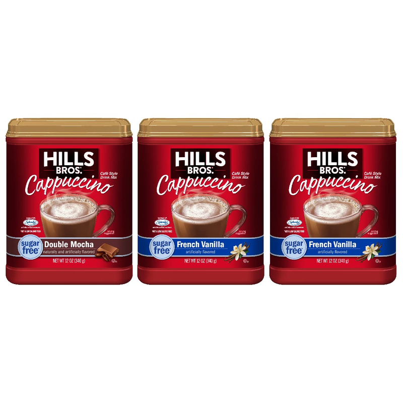 Instant Cappuccino Mix Sugar-Free Variety Pack with (2) Sugar-Free French Vanill