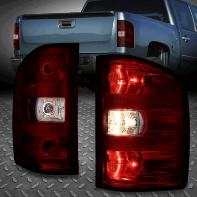 ДЛЯ 07-14 SILVERADO SIERRA 1500 2500/3500HD ТЕМНО-КРАСНЫЕ ЛИНЗЫ ЗАДНИХ ФОНАРЕЙ СТОП-СИГНАЛОВ